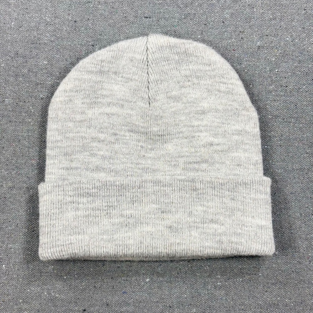 Supreme Beanie Hat Unisex OS Heather Grey Script Logo Knit Cuffed Cap - Picture 2 of 4